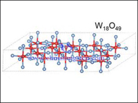 imagen de estructura molecular de óxido de tungsteno violeta